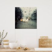 Poster Pluie par fenêtre (Cuisine)