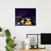 Poster Pluie pendant des jours (Bureau à domicile)
