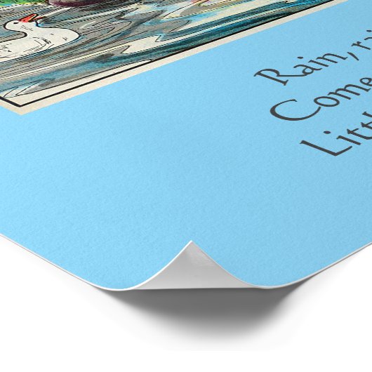 Poster Pluie, Pluie, Pars - Mère Goose Nurserme Rhyme (Coin)