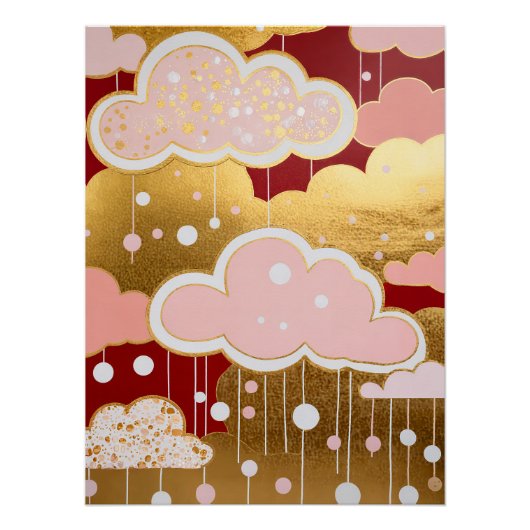 Poster Pluie Rouge Dorée (Devant)