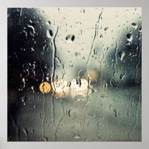 Poster Pluie sur la fenêtre