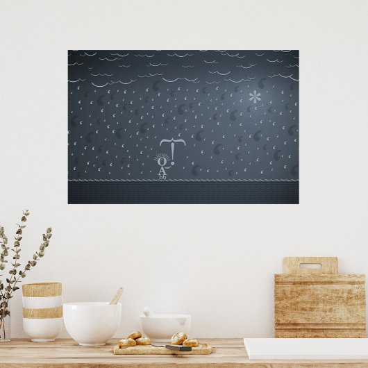 Poster Pluie typographique (Cuisine)