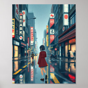 Poster pluies abondantes à tokyo 1