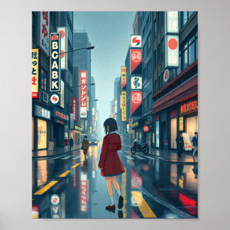 Poster pluies abondantes à tokyo 1