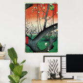 Poster Plum à fleurs, Hiroshige (Bureau à domicile)