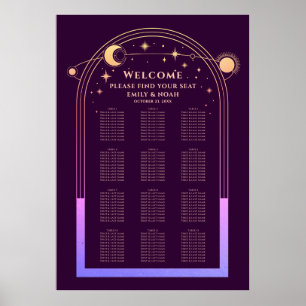 Poster Plum arc-en-ciel mystique Sun Moon Stars Mariage