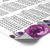 Poster Plum Blush Floral 8-Table Mariage Carte de siège (Coin)