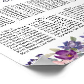 Poster Plum Blush Floral 8-Table Mariage Carte de siège (Coin)