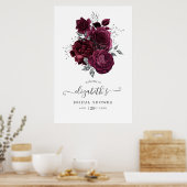 Poster Plum de Bourgogne et floral d'argent (Cuisine)