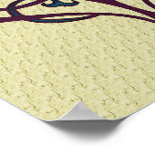 Poster Plum Et Bleu Orné Floral Design Art (Coin)