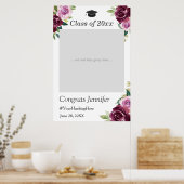 Poster Plum Purple Floral Graduation Party Photo Booth (Cuisine)