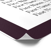 Poster Plum Purple Mauve Réception Florale Siège (Coin)