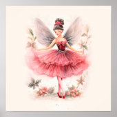 Poster Plum rose Fée Noël Art Imprimer (Devant)