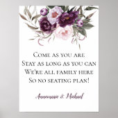 Poster Plum violet Peonées roses Pas de Mariage Plan de s (Devant)