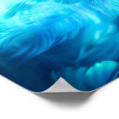 Poster Plume Abstrait Bleu Vert (Coin)