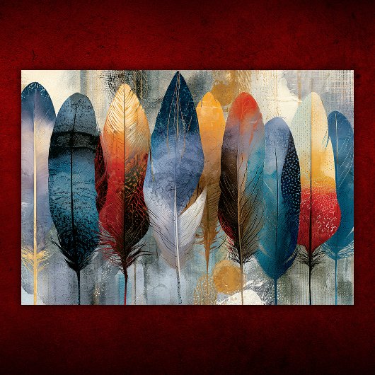 Poster Plume bohème colorée