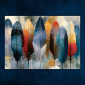 Poster Plume bohème colorée