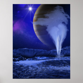 Poster Plume de glace Jupiter Moon Europa Concept Art