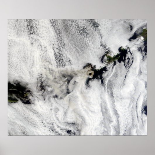 Poster Plume du volcan Okmok, îles Aléoutiennes (Devant)