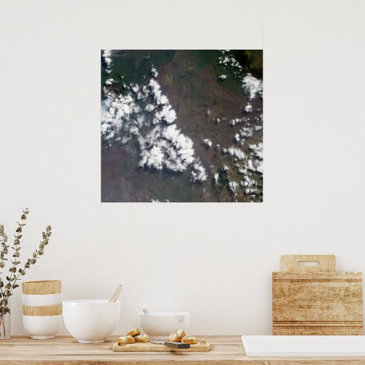 Poster Plume monte du volcan Nyiragongo en RDC (Cuisine)