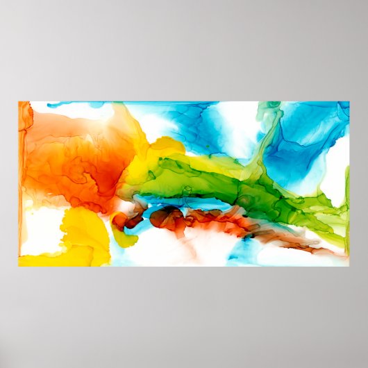 Poster Plume primaire - aquarelles (Devant)