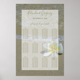 Poster Plumeria Frangipani sur le Mariage de sable