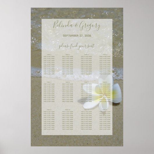 Poster Plumeria Frangipani sur le Mariage de sable (Devant)
