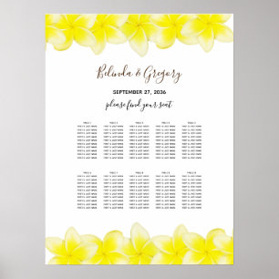 Poster Plumeria Jaune Frangipani Mariage