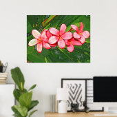 Poster Plumeria rose (Bureau à domicile)