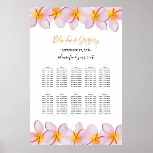 Poster Plumeria rose Frangipani Mariage