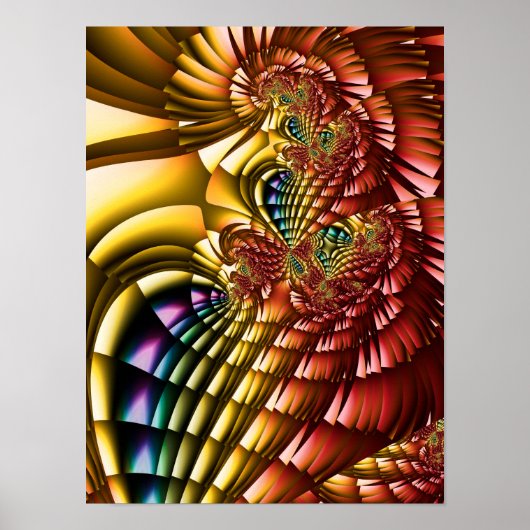 Poster Plumes arc-en-ciel (Devant)