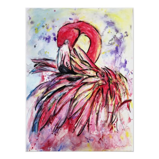 Poster Plumes au rose (Devant)