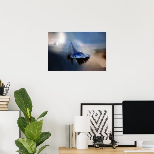 Poster Plumes blanches (Bureau à domicile)