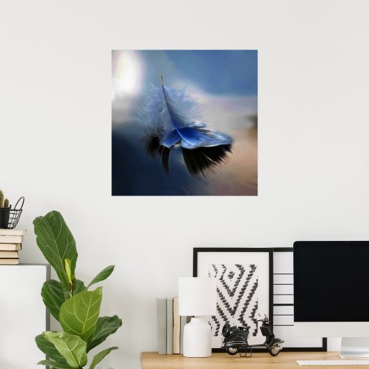 Poster Plumes blanches (Bureau à domicile)