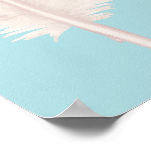 Poster Plumes blanches et texte (Coin)