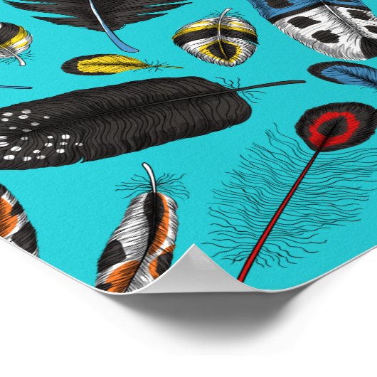 Poster Plumes colorées (Coin)