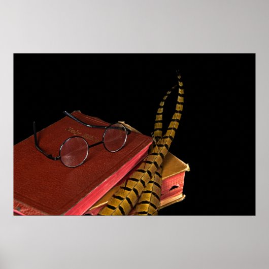 Poster plumes de faisan sur la Bible (Devant)