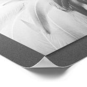 Poster Plumes de Flamant rose monochrome Art imprimable (Coin)