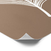 Poster Plumes de paon blanc et pêche sur Taupe Tan (Coin)