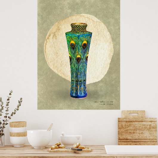 Poster Plumes de paon Imprimer, papier d'affiche de valeu (Cuisine)