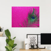 Poster Plumes de roche rose Glittery (Bureau à domicile)