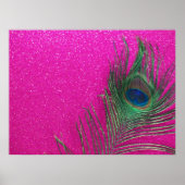 Poster Plumes de roche rose Glittery (Devant)