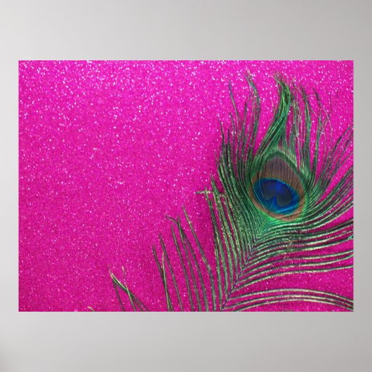 Poster Plumes de roche rose Glittery (Devant)