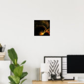 Poster plumes d'or et de feu (Bureau à domicile)