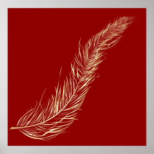 Poster Plumes dorées (Devant)