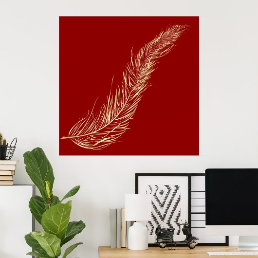 Poster Plumes dorées