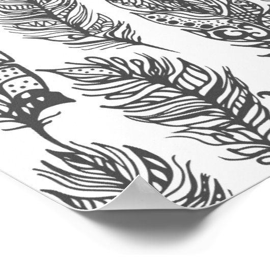 Poster Plumes douces Doodle 2 (Coin)