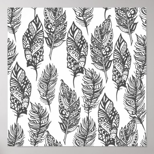 Poster Plumes douces Doodle 2 (Devant)