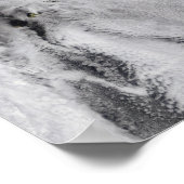 Poster Plumes du volcan Okmok, îles Aléoutiennes (Coin)