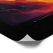 Poster Plumes Et Flammes Basse Électrique Guitare (Coin)